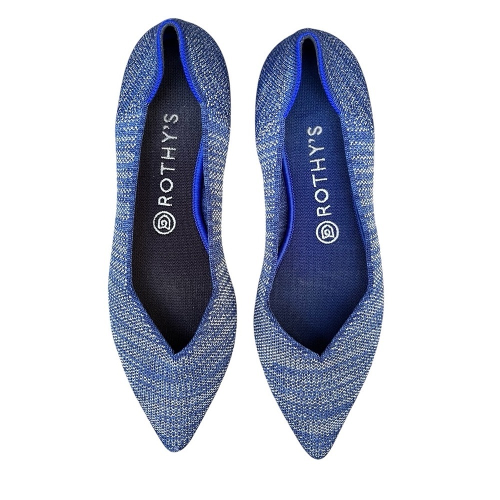 Rothy’s The Point Flats in Blue Denim Knit – Size 9.5 - Picture 2 of 8